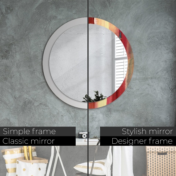 Round decorative mirror Abstract picture