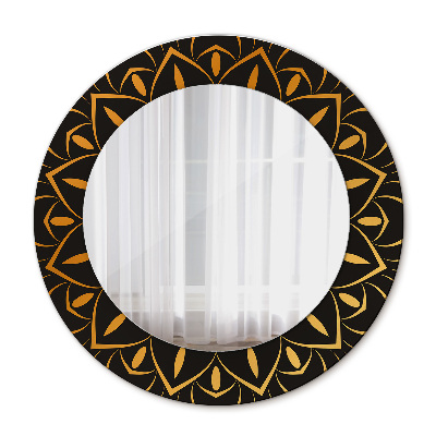 Round decorative mirror Golden mandala