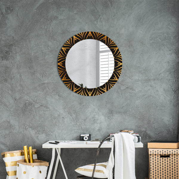 Round decorative mirror Golden mandala