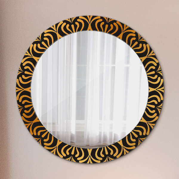 Round decorative mirror Golden mandala