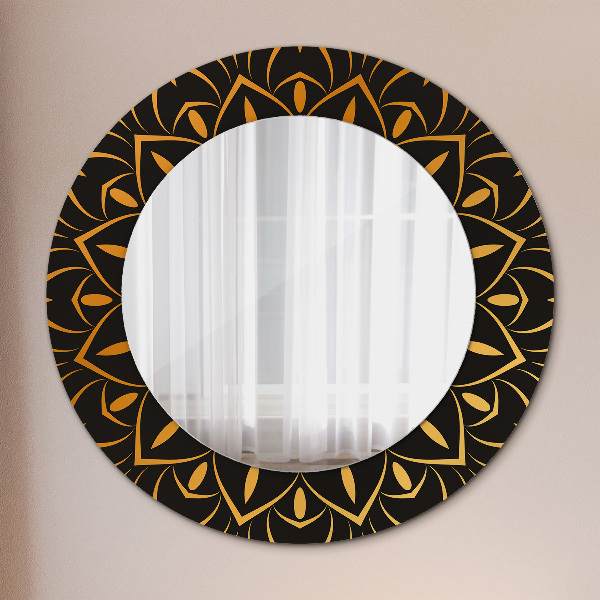 Round decorative mirror Golden mandala