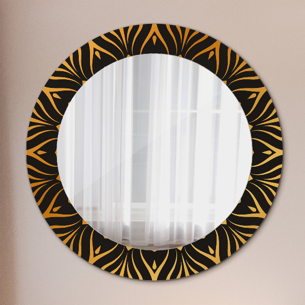 Round decorative mirror Golden mandala