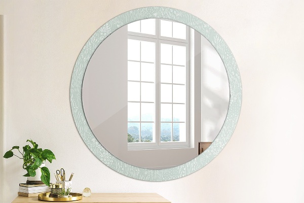 Round printed mirror Composition manually drawn