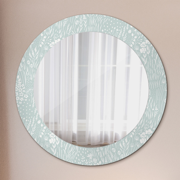 Round printed mirror Composition manually drawn