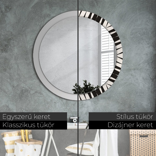 Round printed mirror Abstraction geometry
