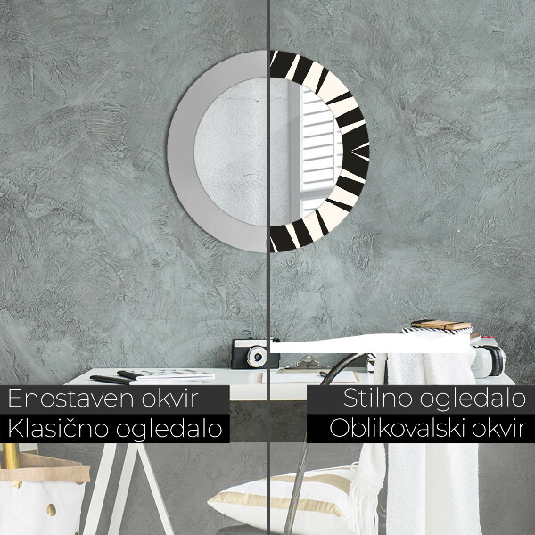 Round printed mirror Abstraction geometry