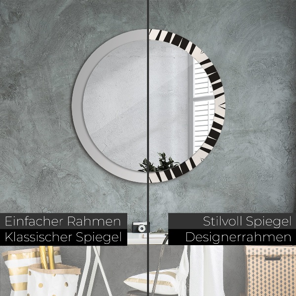 Round printed mirror Abstraction geometry