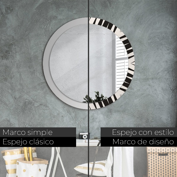 Round printed mirror Abstraction geometry