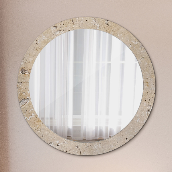 Round printed mirror Natural stone