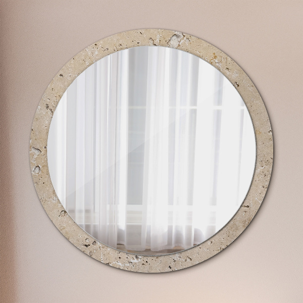 Round printed mirror Natural stone