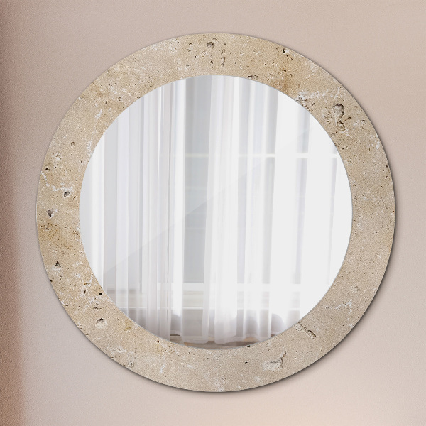 Round printed mirror Natural stone