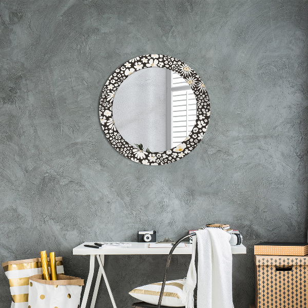 Round wall mirror decor Stokrotka ivory