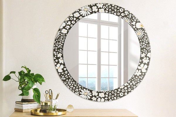 Round wall mirror decor Stokrotka ivory