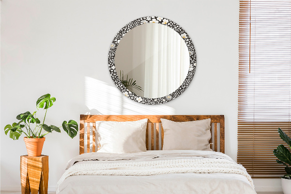 Round wall mirror decor Stokrotka ivory