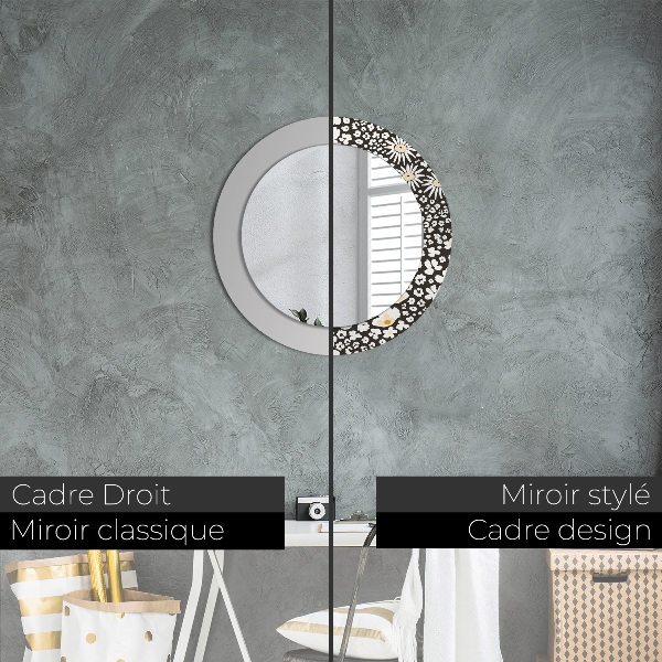 Round wall mirror decor Stokrotka ivory