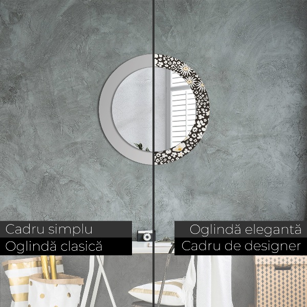 Round wall mirror decor Stokrotka ivory