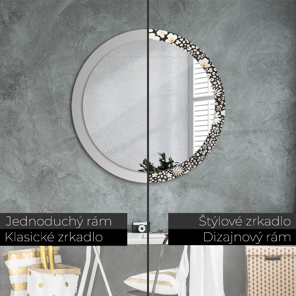 Round wall mirror decor Stokrotka ivory
