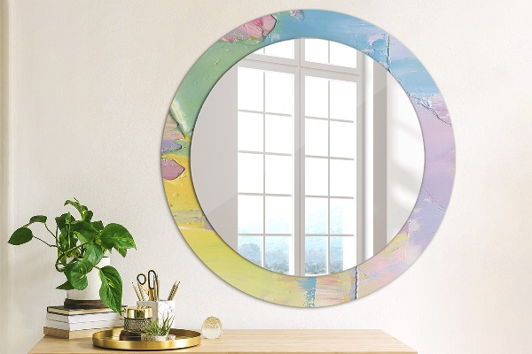 Round wall mirror decor Oil paint texture