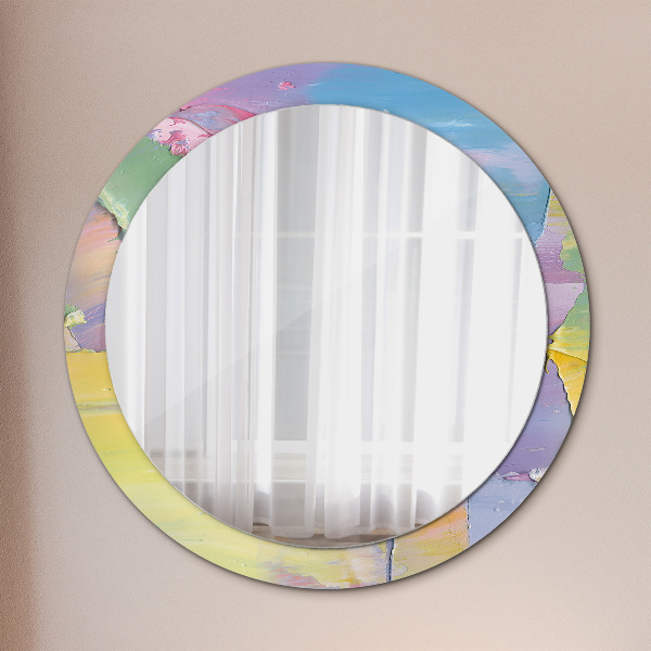 Round wall mirror decor Oil paint texture