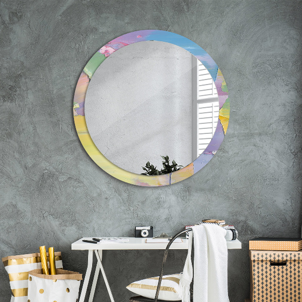Round wall mirror decor Oil paint texture