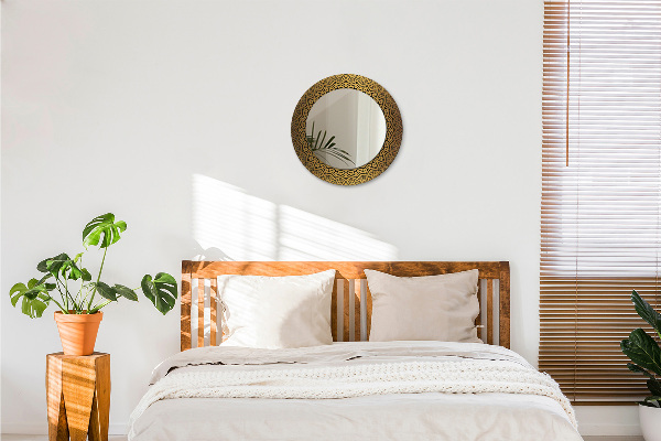 Round mirror frame with print Greek ornament