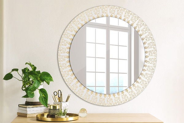 Round printed mirror Indian mandala
