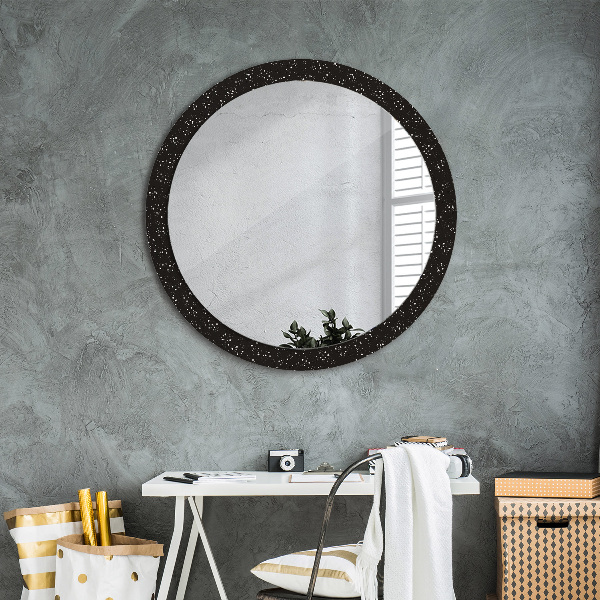 Round printed mirror Chaotic dots