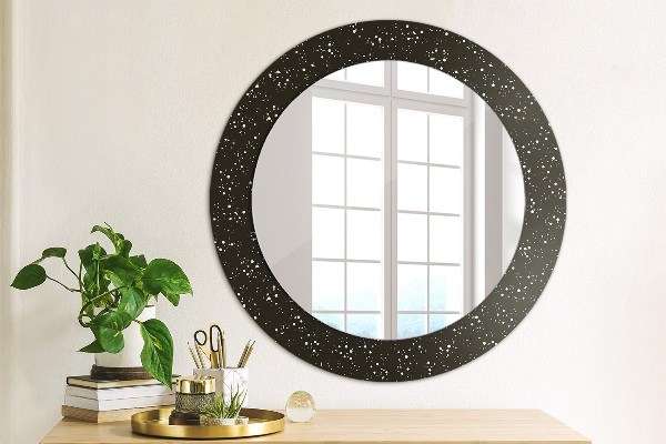 Round printed mirror Chaotic dots