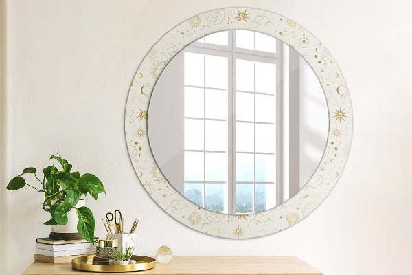 Round printed mirror Mystical esoteric pattern