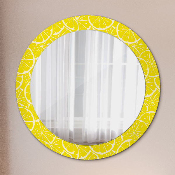 Round decorative mirror Lemon pattern