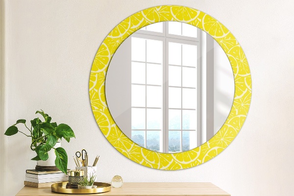 Round decorative mirror Lemon pattern