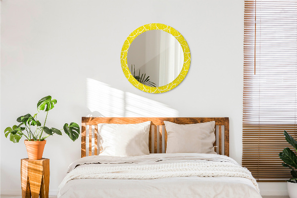 Round decorative mirror Lemon pattern