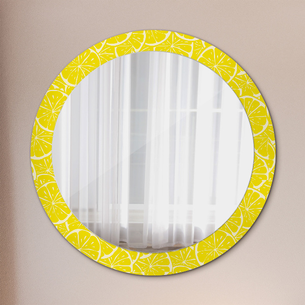 Round decorative mirror Lemon pattern