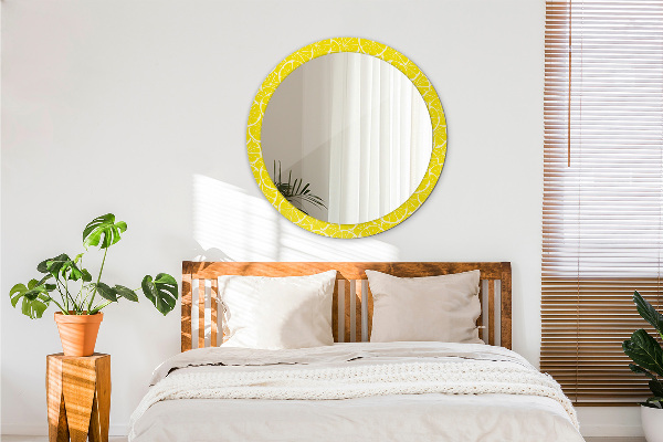 Round decorative mirror Lemon pattern