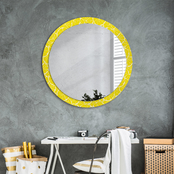 Round decorative mirror Lemon pattern