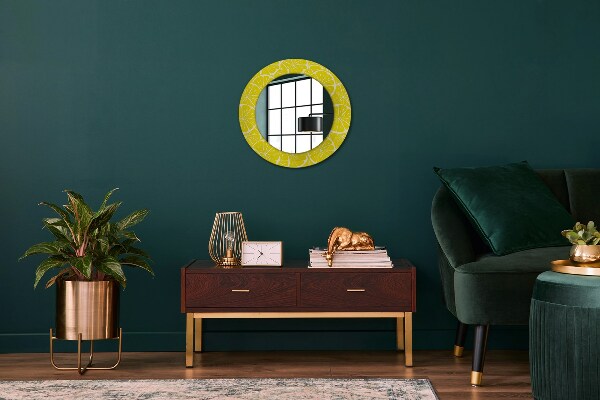Round decorative mirror Lemon pattern