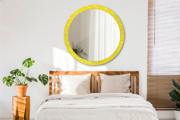 Round decorative mirror Lemon pattern