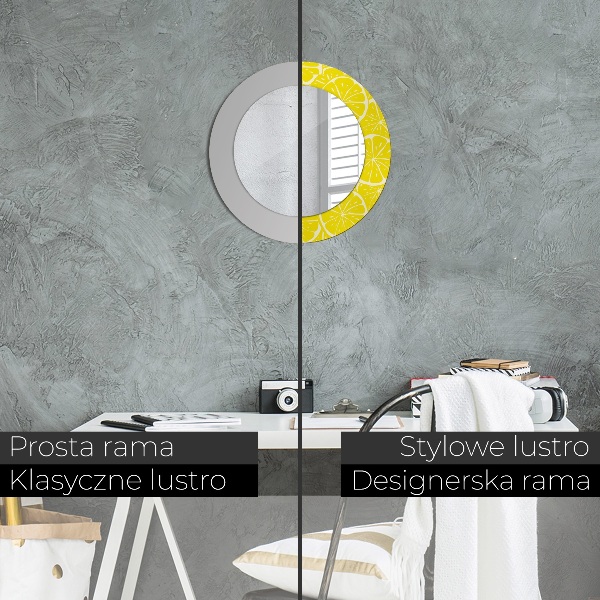 Round decorative mirror Lemon pattern