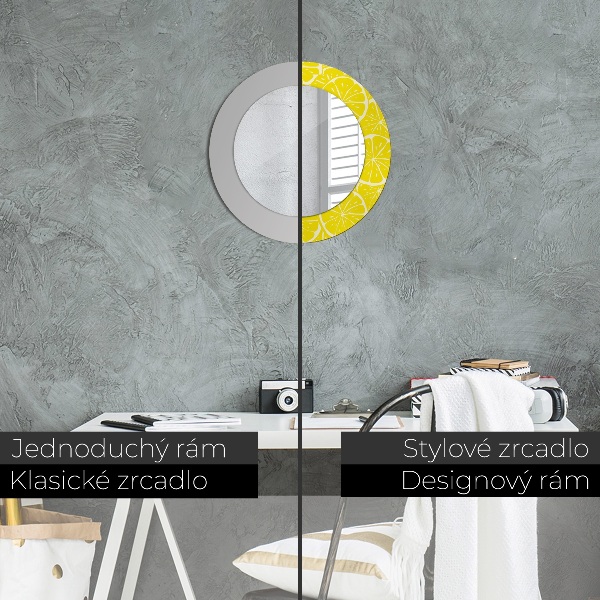 Round decorative mirror Lemon pattern