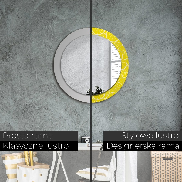 Round decorative mirror Lemon pattern