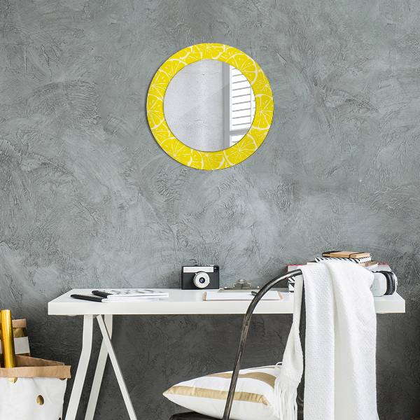 Round decorative mirror Lemon pattern