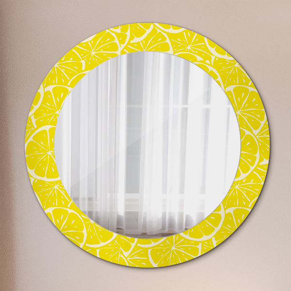 Round decorative mirror Lemon pattern
