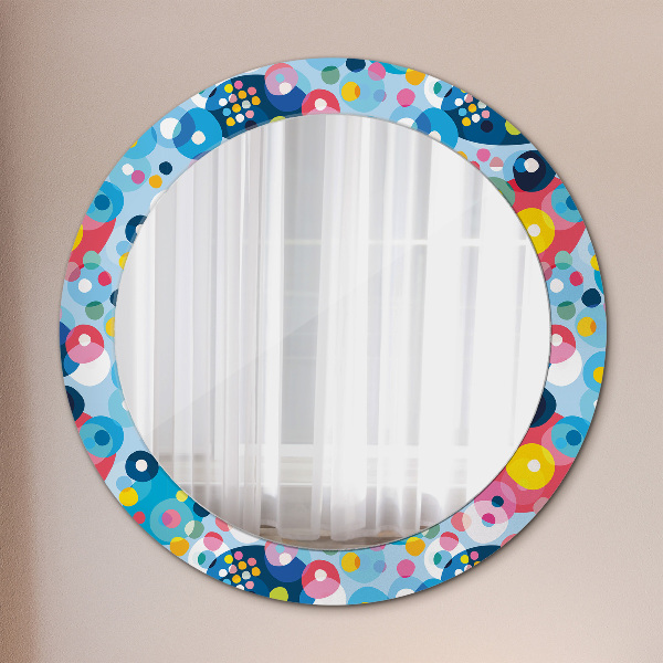 Round decorative mirror Colorful thorns