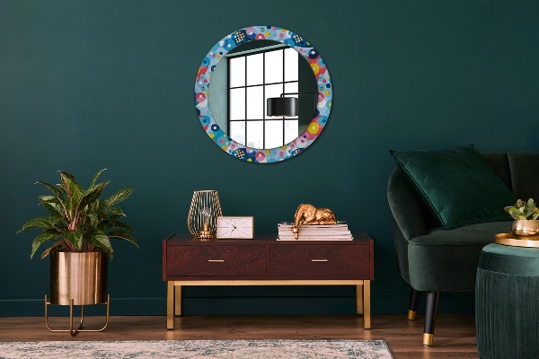 Round decorative mirror Colorful thorns