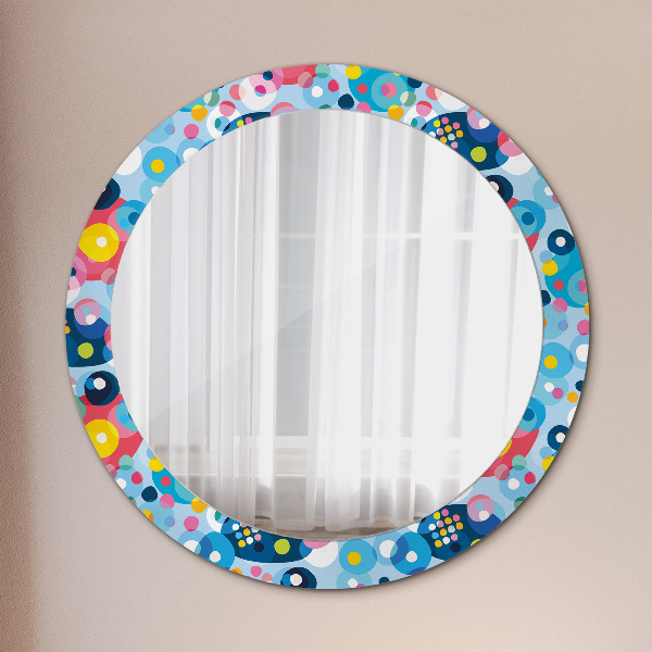 Round decorative mirror Colorful thorns
