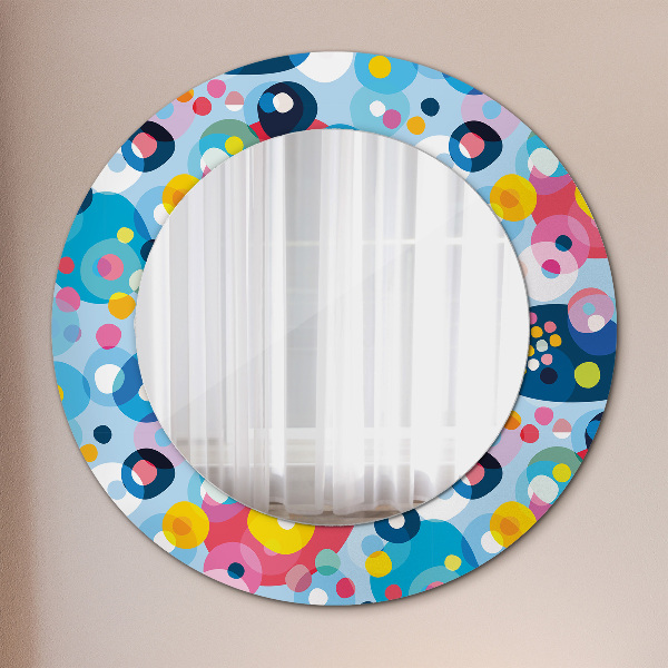 Round decorative mirror Colorful thorns