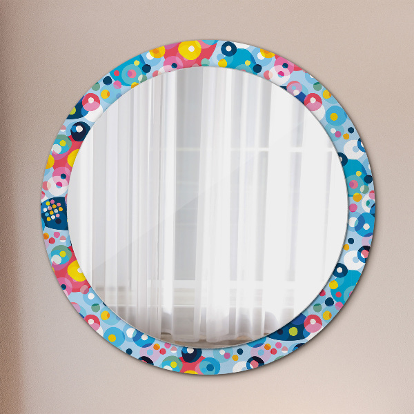 Round decorative mirror Colorful thorns