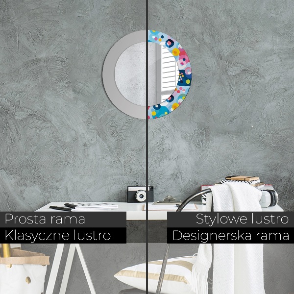 Round decorative mirror Colorful thorns