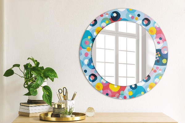 Round decorative mirror Colorful thorns