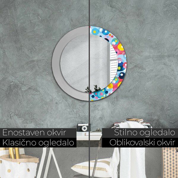Round decorative mirror Colorful thorns